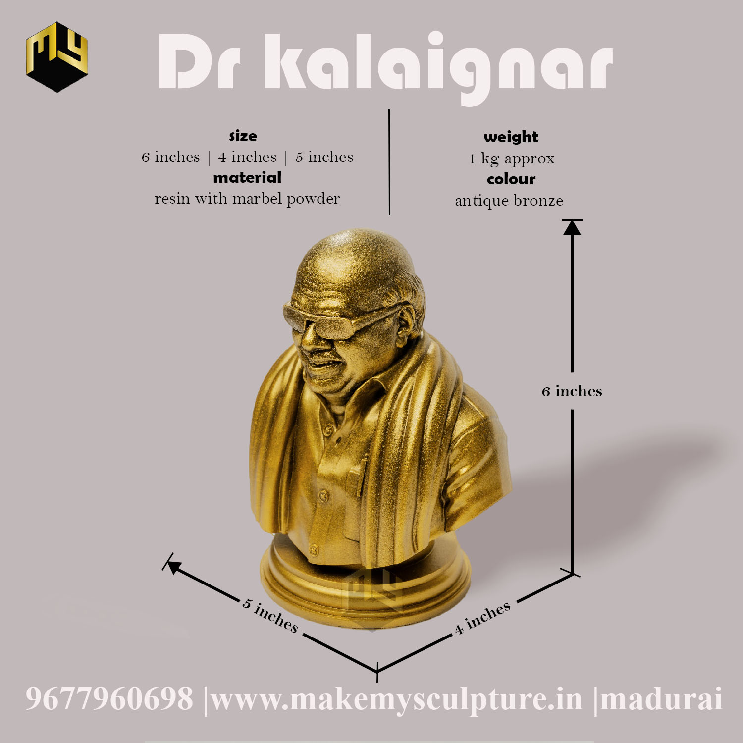 Kalaignar M. Karunanidhi Sculpture - Image 2
