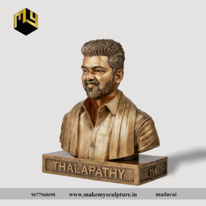 Thalapathy Vijay Premium Bronze Finish Collectible Bust